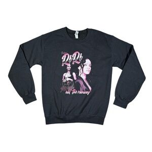 Pink and Black Pullover Rihanna Graphic Sweatshirt